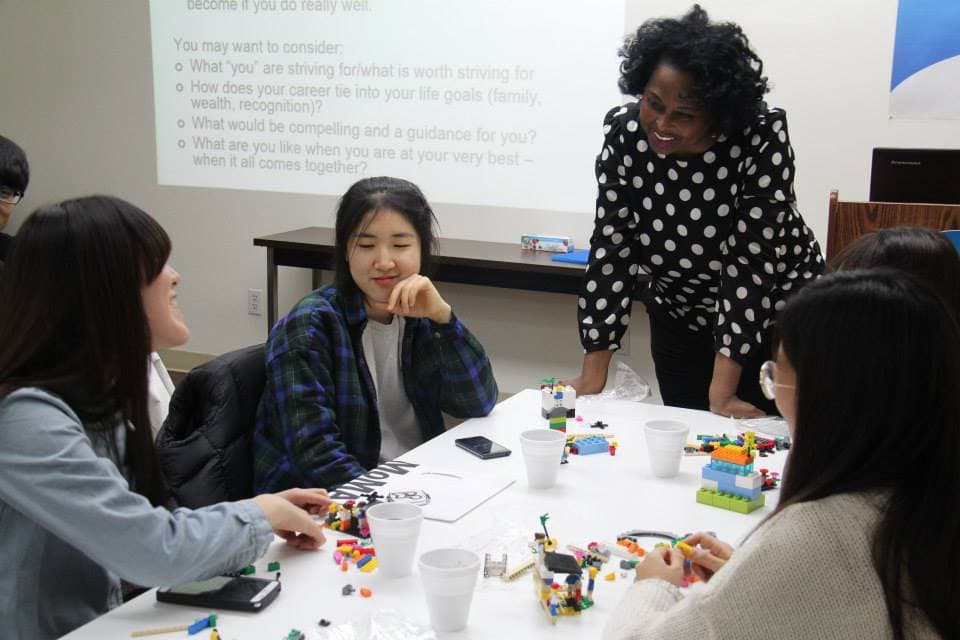 Korean university students in a Lego Serious Play workshop